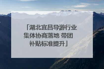 湖北宜昌导游行业集体协商落地 带团补贴标准提升