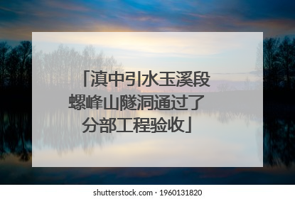 滇中引水玉溪段螺峰山隧洞通过了分部工程验收