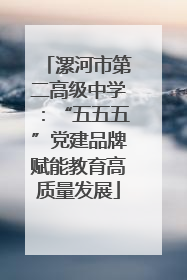 漯河市第二高级中学：“五五五”党建品牌赋能教育高质量发展