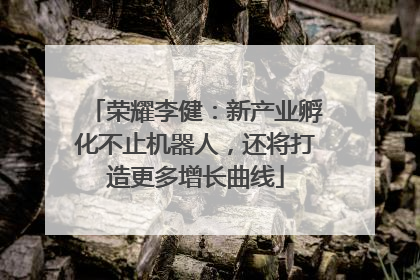 荣耀李健：新产业孵化不止机器人，还将打造更多增长曲线