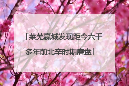 莱芜嬴城发现距今六千多年前北辛时期磨盘