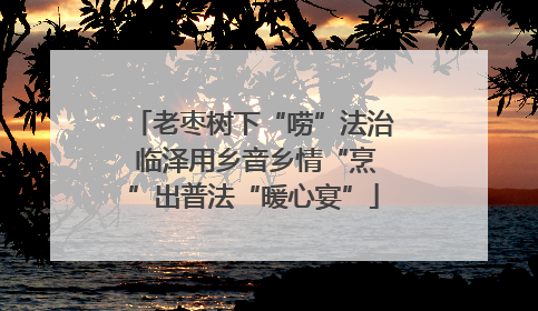 老枣树下“唠”法治 临泽用乡音乡情“烹”出普法“暖心宴”