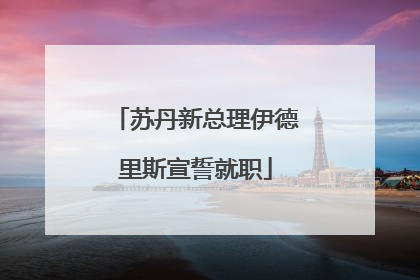 苏丹新总理伊德里斯宣誓就职