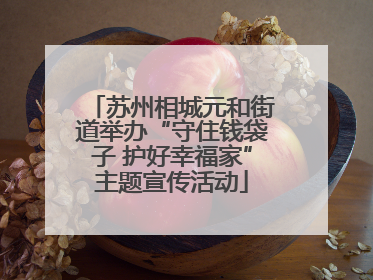 苏州相城元和街道举办“守住钱袋子 护好幸福家”主题宣传活动