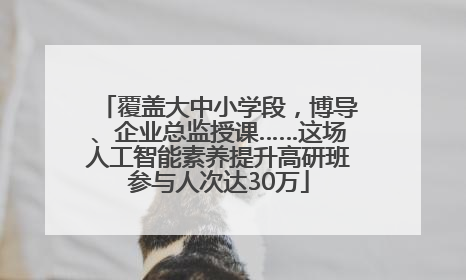 覆盖大中小学段，博导、企业总监授课……这场人工智能素养提升高研班参与人次达30万