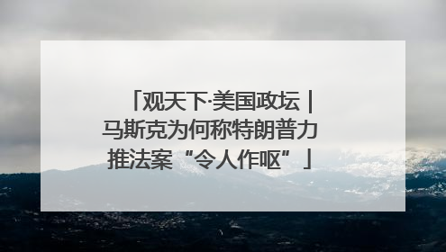 观天下·美国政坛｜马斯克为何称特朗普力推法案“令人作呕”
