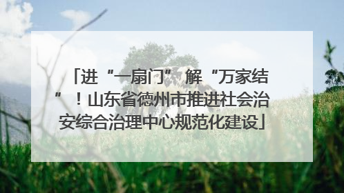 进“一扇门” 解“万家结”！山东省德州市推进社会治安综合治理中心规范化建设