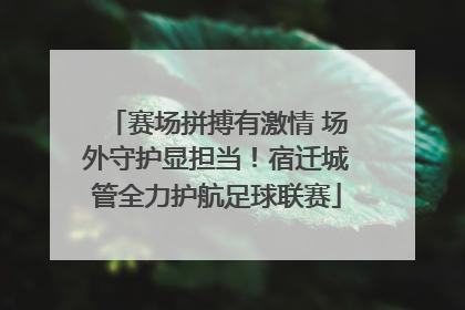 赛场拼搏有激情 场外守护显担当！宿迁城管全力护航足球联赛