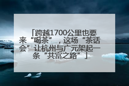 跨越1700公里也要来“喝茶”，这场“茶话会”让杭州与广元架起一条“共富之路”