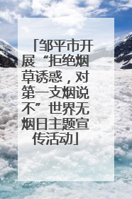 邹平市开展“拒绝烟草诱惑，对第一支烟说不”世界无烟日主题宣传活动