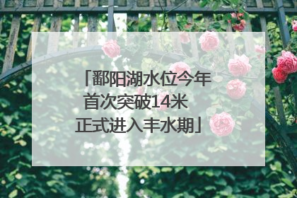 鄱阳湖水位今年首次突破14米 正式进入丰水期