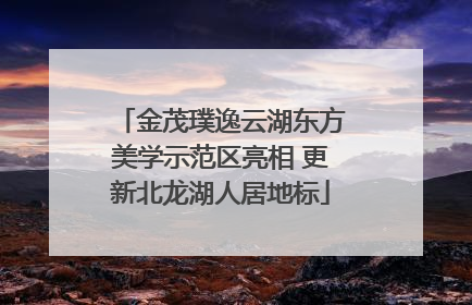 金茂璞逸云湖东方美学示范区亮相 更新北龙湖人居地标
