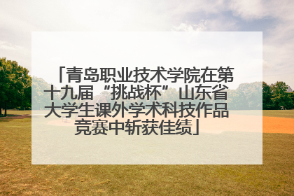 青岛职业技术学院在第十九届“挑战杯”山东省大学生课外学术科技作品竞赛中斩获佳绩