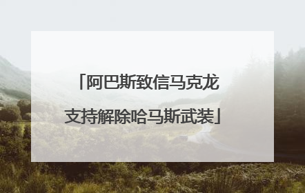阿巴斯致信马克龙 支持解除哈马斯武装