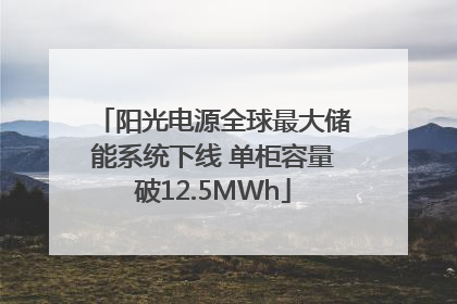 阳光电源全球最大储能系统下线 单柜容量破12.5MWh