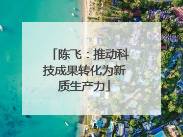 陈飞：推动科技成果转化为新质生产力