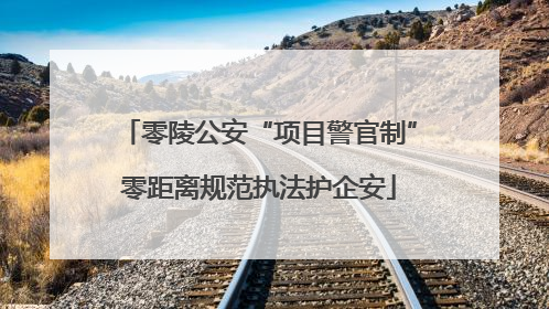 零陵公安“项目警官制”零距离规范执法护企安