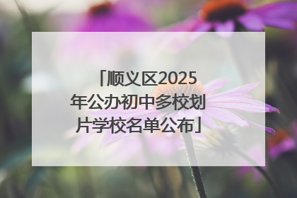 顺义区2025年公办初中多校划片学校名单公布