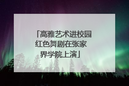 高雅艺术进校园 红色舞剧在张家界学院上演