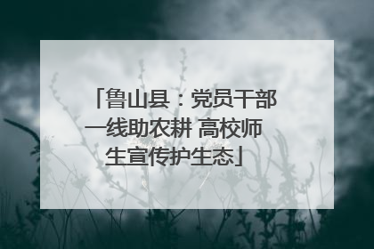 鲁山县：党员干部一线助农耕 高校师生宣传护生态
