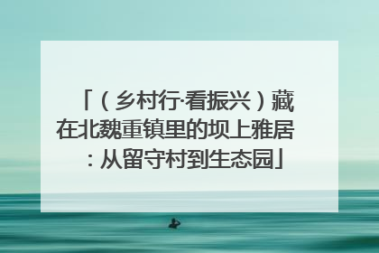 （乡村行·看振兴）藏在北魏重镇里的坝上雅居：从留守村到生态园