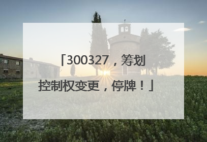 300327，筹划控制权变更，停牌！