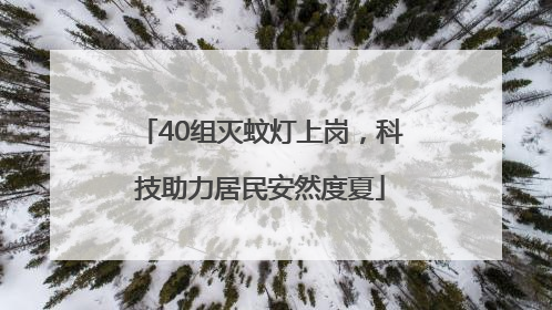 40组灭蚊灯上岗，科技助力居民安然度夏