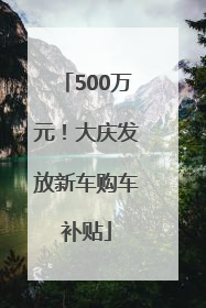 500万元！大庆发放新车购车补贴