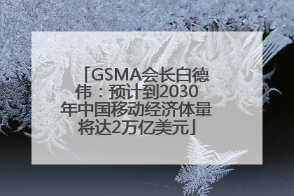 GSMA会长白德伟：预计到2030年中国移动经济体量将达2万亿美元