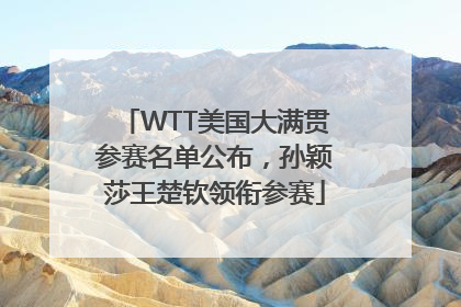 WTT美国大满贯参赛名单公布，孙颖莎王楚钦领衔参赛